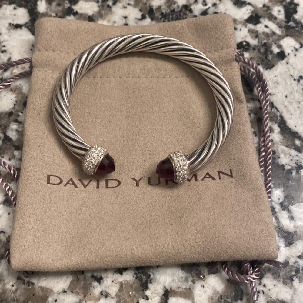 David Yurman bracelet, diamond and silver. Size is 6.75.